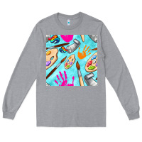 Heather Grey find art class seamless pattern Long Sleeve Tee - BundleAndBundleShop