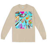 Mushroom find art class seamless pattern Long Sleeve Tee - BundleAndBundleShop