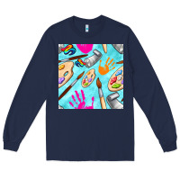 Navy find art class seamless pattern Long Sleeve Tee - BundleAndBundleShop