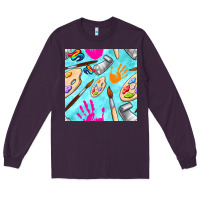 Plum find art class seamless pattern Long Sleeve Tee - BundleAndBundleShop