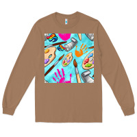 Toasted Coconut find art class seamless pattern Long Sleeve Tee - BundleAndBundleShop