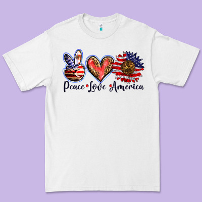 Peace Love America Premium Tee Designed By Barkaloodesign