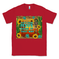 Red don't think jesus done it that way western skeleton cactus Classic Tee - Artiststas