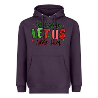 Plum o come let us adore him christmas Heavyweight Hoodie - MaliasSmallBusiness