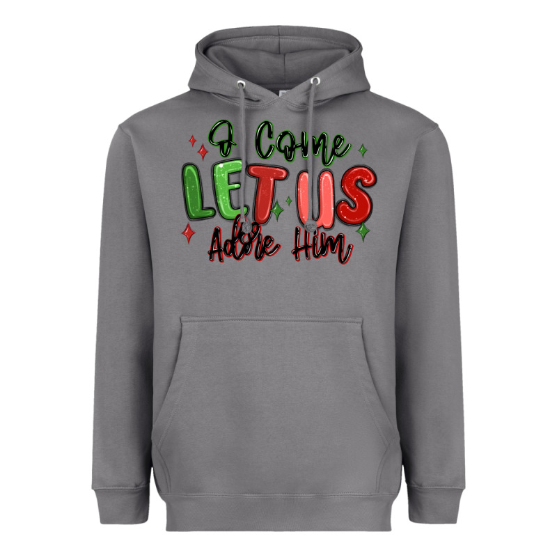 O Come Let Us Adore Him Christmas Heavyweight Hoodie by MaliasSmallBusiness | Teevron