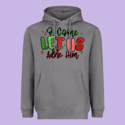 O Come Let Us Adore Him Christmas Heavyweight Hoodie Designed By Maliassmallbusiness