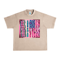 French Oak warrior breast cancer and american flag Urban Heavy Tee - AdoDesignShop
