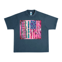 Midnight Navy warrior breast cancer and american flag Urban Heavy Tee - AdoDesignShop