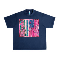 Navy warrior breast cancer and american flag Urban Heavy Tee - AdoDesignShop