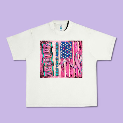 Warrior Breast Cancer And American Flag Urban Heavy Tee Designed By Adodesignshop