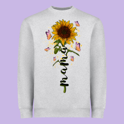 Mama Sunflower Heavyweight Sweatshirt Designed By Racoondesign