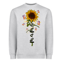 Heather Grey mama sunflower Heavyweight Sweatshirt - RacoonDesign