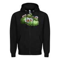 Black blossfeldia cactus Zipper Hoodie - LillyAllenDesigns