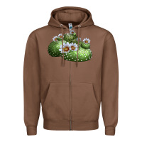 Chestnut blossfeldia cactus Zipper Hoodie - LillyAllenDesigns