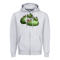 Heather Grey blossfeldia cactus Zipper Hoodie - LillyAllenDesigns