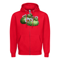 Red blossfeldia cactus Zipper Hoodie - LillyAllenDesigns
