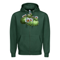 Sports Green blossfeldia cactus Zipper Hoodie - LillyAllenDesigns