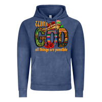 Vintage Denim with god all things are possible Vintage Hoodie - CTS Tumbler Store