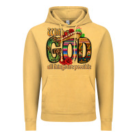 Vintage Mustard with god all things are possible Vintage Hoodie - CTS Tumbler Store