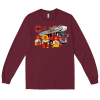 Burgundy fire truck gnomes Long Sleeve Tee - Artiststas