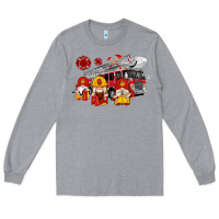 Heather Grey fire truck gnomes Long Sleeve Tee - Artiststas