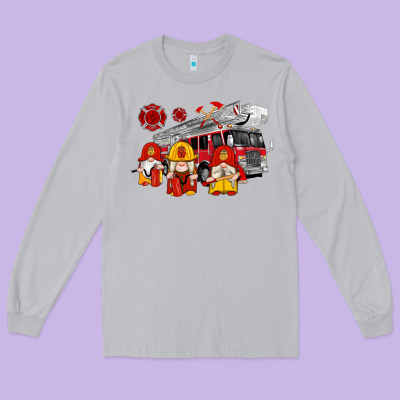 Fire Truck Gnomes Long Sleeve Tee Designed By Artiststas