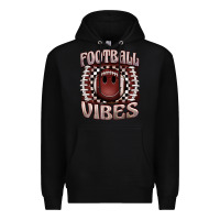 Black football vibes smiley face Premium Hoodie - BarkalooDesign