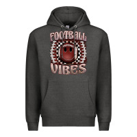Charcoal Heather football vibes smiley face Premium Hoodie - BarkalooDesign
