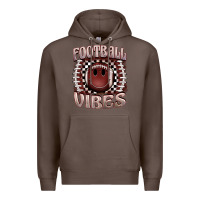Coffee football vibes smiley face Premium Hoodie - BarkalooDesign