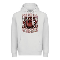 Dove Grey football vibes smiley face Premium Hoodie - BarkalooDesign
