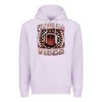 Lilac football vibes smiley face Premium Hoodie - BarkalooDesign
