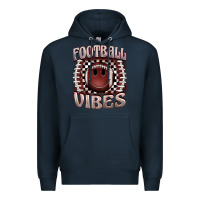 Navy football vibes smiley face Premium Hoodie - BarkalooDesign