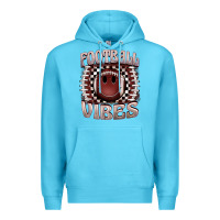 Ocean Blue football vibes smiley face Premium Hoodie - BarkalooDesign
