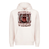 Pale Pink football vibes smiley face Premium Hoodie - BarkalooDesign