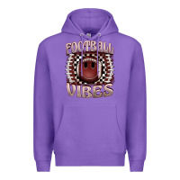 Purple football vibes smiley face Premium Hoodie - BarkalooDesign