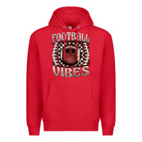 Red football vibes smiley face Premium Hoodie - BarkalooDesign