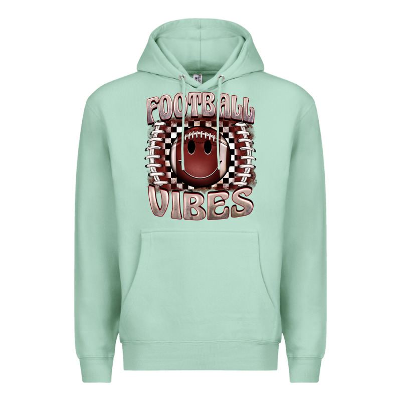 Football Vibes Smiley Face Premium Hoodie by BarkalooDesign | Teevron