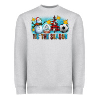 Tis The Season Christmas With Soccer Ball And Snowman Heavyweight Sweatshirt | Teevron