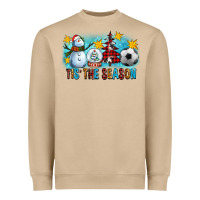 Mushroom Tis The Season Christmas With Soccer Ball And Snowman Heavyweight Sweatshirt - FaDigitalArtStudio