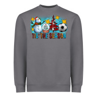 Storm Tis The Season Christmas With Soccer Ball And Snowman Heavyweight Sweatshirt - FaDigitalArtStudio