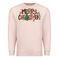 Pale Pink merry christmas Premium Sweatshirt - MaliasSmallBusiness