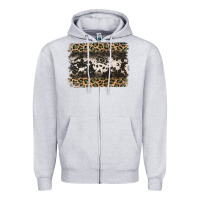Heather Grey leopard cowhide pattern background Zipper Hoodie - Jasminsmagicworld