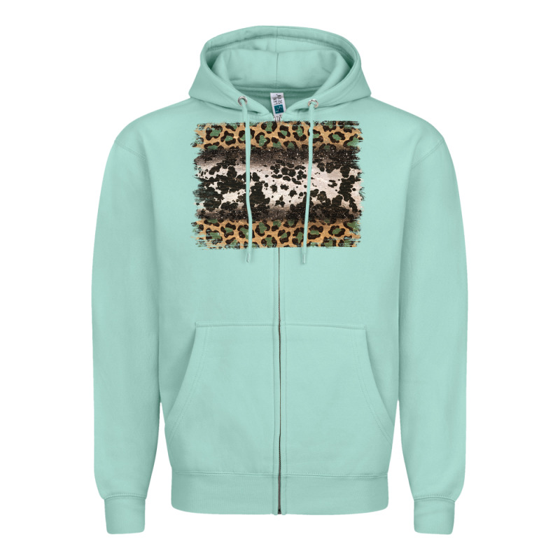 Leopard Cowhide Pattern Background Zipper Hoodie by Jasminsmagicworld | Teevron