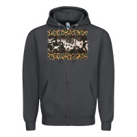 Smoke leopard cowhide pattern background Zipper Hoodie - Jasminsmagicworld