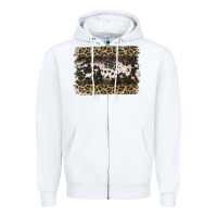 White leopard cowhide pattern background Zipper Hoodie - Jasminsmagicworld