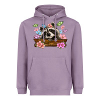 Lavender raccoon with flowers Heavyweight Hoodie - MaliasSmallBusiness