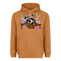 Meerkat raccoon with flowers Heavyweight Hoodie - MaliasSmallBusiness