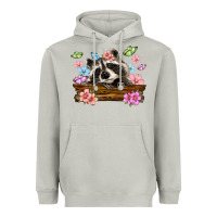 Moon Dust raccoon with flowers Heavyweight Hoodie - MaliasSmallBusiness