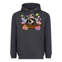 Smoke raccoon with flowers Heavyweight Hoodie - MaliasSmallBusiness