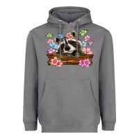 Storm raccoon with flowers Heavyweight Hoodie - MaliasSmallBusiness